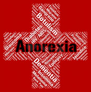 Anorexia Word Showing Ill Health And Bulimia
