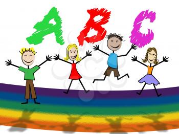 Education Abc Showing Childrens Alphabet And Development