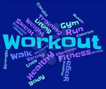 Workout Words Representing Getting Fit And Athletic 