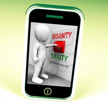 Insanity Sanity Switch Showing Sane Or Insane Psychology