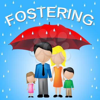 Fostering Family Showing Adoption Parasol And Guardianship