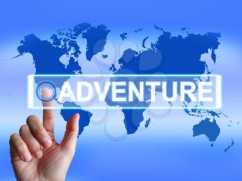 Adventure Map Representing International or Internet Adventure and Enthusiasm
