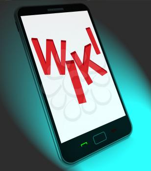 Wiki On Mobile Showing Online Information Knowledge Or Encyclopaedia