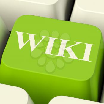 Wiki Computer Key For Online Information Or Encyclopedias