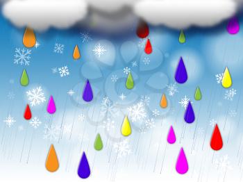 Rainbow Drops Background Meaning Colorful Dripping And Clouds
