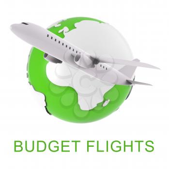 Budget Flights Showing Reasonably Priced And Transportation 3d Rendering