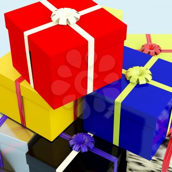 Multicolored Giftboxes   As Presents For Family Or Friends