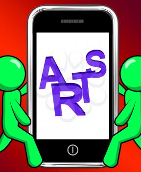 Arts On Phone Displaying Creative Design Or Artwork