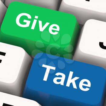 Give Take Keys Showing Generous And Selfish