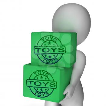 Toys Boxes Meaning Presents For Children And Kids