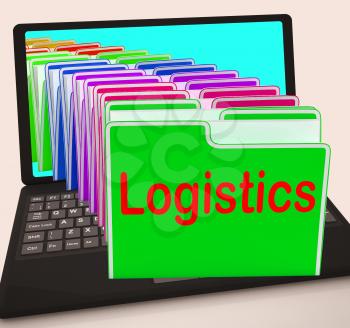 Logistics Folders Laptop Meaning Planning Organization And Coordination