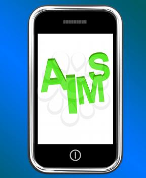 Aims On Smartphone Showing Targeting Purpose And Aspiration