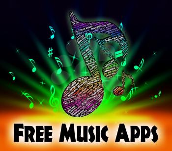 Free Music Apps Representing Sound Track And Singing