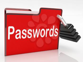 Passwords Security Showing Sign In And Folder