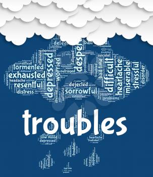 Troubles Word Showing Wordcloud Difficult And Difficulties