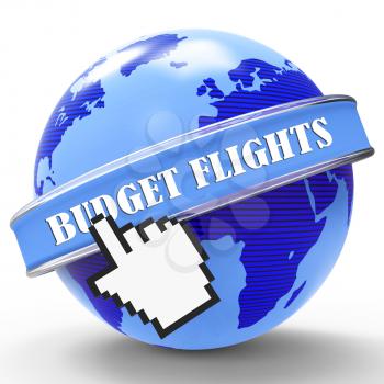 Budget Flights Representing Cut Price And Flying