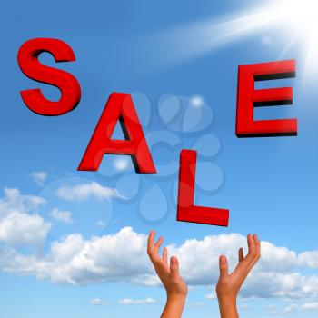 Catching Sale Word As Symbol for Discounts And Promotion