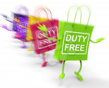 Duty Free Shopping Bags Showing  Tax Exempt Discounts