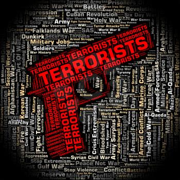 Terrorists Word Showing Freedom Fighters And Wordclouds