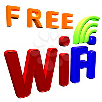 Free Wifi Internet Symbol Showing Access Coverage Connection