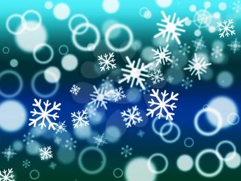 Snowflake Bokeh Showing Ice Crystal And Seasonal