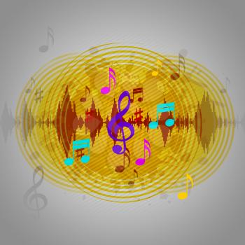 Yellow Music Background Meaning Discs Playing Or Tune

