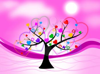 Tree Heart Representing Valentine Day And Lovers