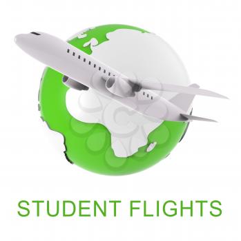 Student Flights Indicating Jet Transportation 3d Rendering