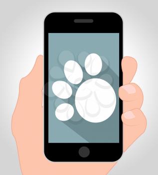 Dog Paw Online Representing Dogs 3d Illustration