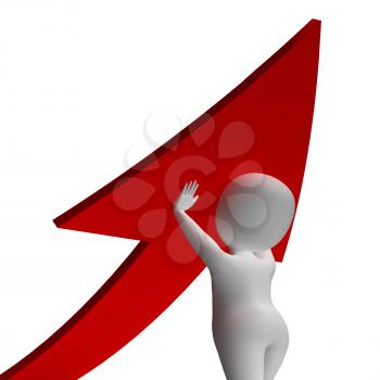 Man Holding Up Arrow Showing Improvement Or Growth