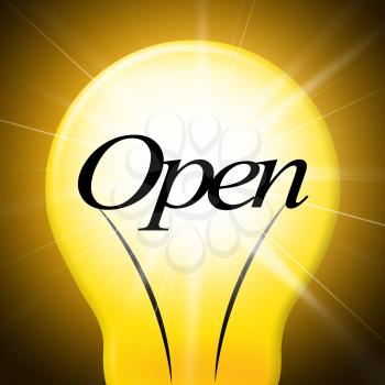 Open Lightbulb Indicating Grand Opening And Launch