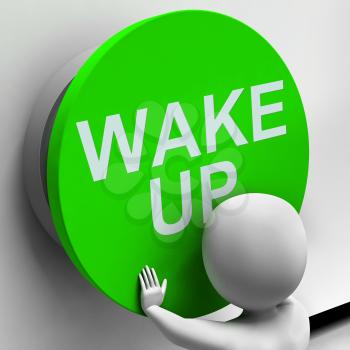 Wake Up Button Meaning Alarm Awake Or Morning