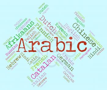 Arabic Language Indicating Word Dialect And Words