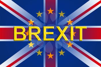 Brexit Flags Indicating Britain Vote Politics And Euro
