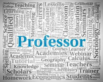 Professor Word Representing Academics Teaching And Words