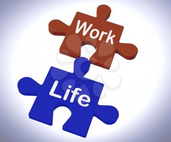 Work Life Puzzle Showing Balancing Job And Relaxation