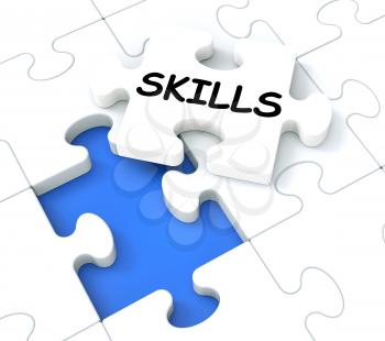 Skills Puzzle Shows Aptitudes, Talents And Abilities