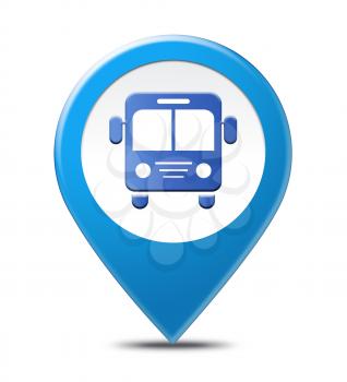 Bus Station Pointer Location Indicates Local Place And Buses
