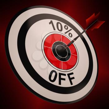 10 Percent Off Showing Markdown Purchasing Bargain Advertisement