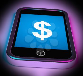Dollar Sign On Mobile Showing $ Currency