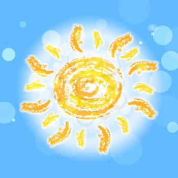 Sun Rays Indicating Summer Time And Season