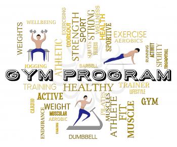 Gym Program Indicating Physical Activity And Scheduling
