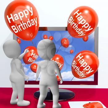 Happy Birthday Balloons Showing Festivities and Invitations Online