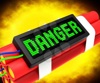 Danger Dynamite Sign Means Caution Or Dangerous