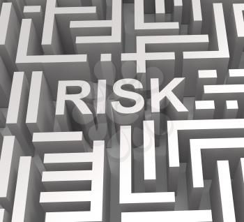 Risky Maze Shows Dangerous Unstable Or Risk