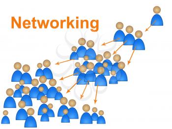 People Network Indicating Social Media Marketing And Social Community