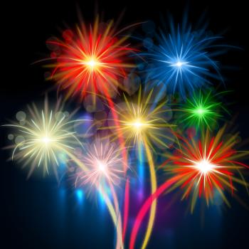 Color Fireworks Meaning Explosion Background And Celebration