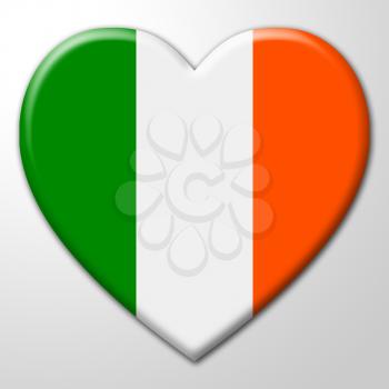 Ireland Heart Representing Valentines Day And Europe