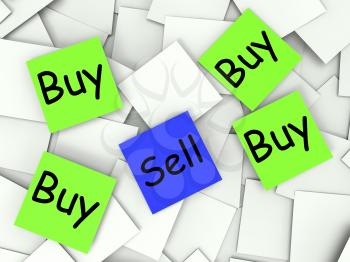 Buy Sell Post-It Notes Showing Retail And Transactions