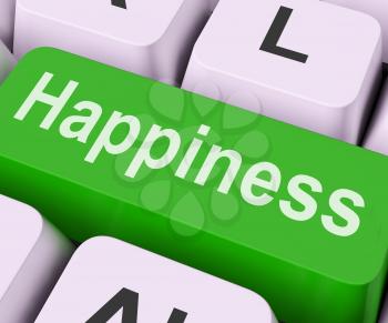 Happiness Key On Keyboard Meaning Pleasure Delight Or Joy
